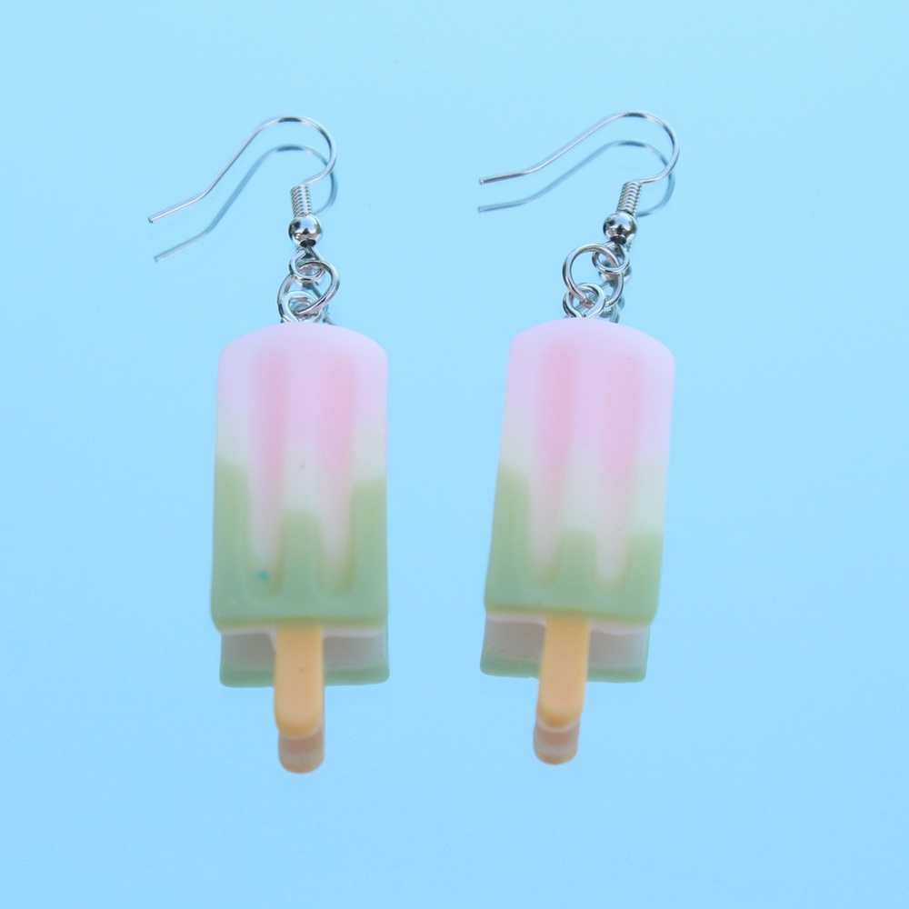 Pink & Green Popsicle Earrings